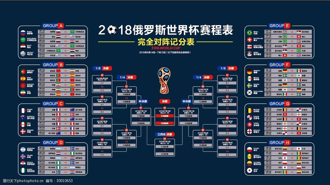包含世界杯赛程2018赛程表的词条